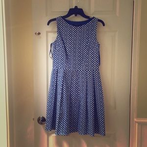 Blue and white  lattice dress